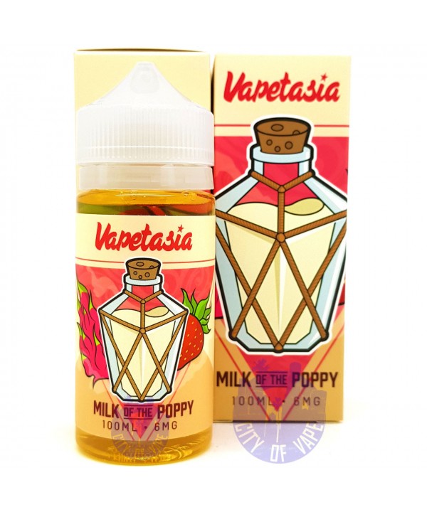 MILK OF THE POPPY BY VAPETASIA E-LIQUID | 100 ML STRAWBERRY RIPE DRAGON FRUIT WITH CREAM E-JUICE